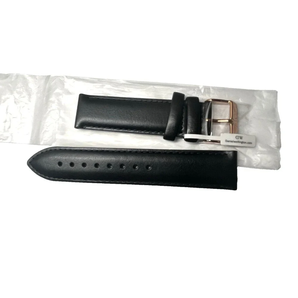Daniel Wellington Classic Sheffield Italian Leather Watch Band (Black & R.Gold)